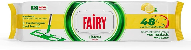 دستمال مرطوب مخصوص تی فیری با رایحه پودری Fairy Power Wipes بسته 50 عددی