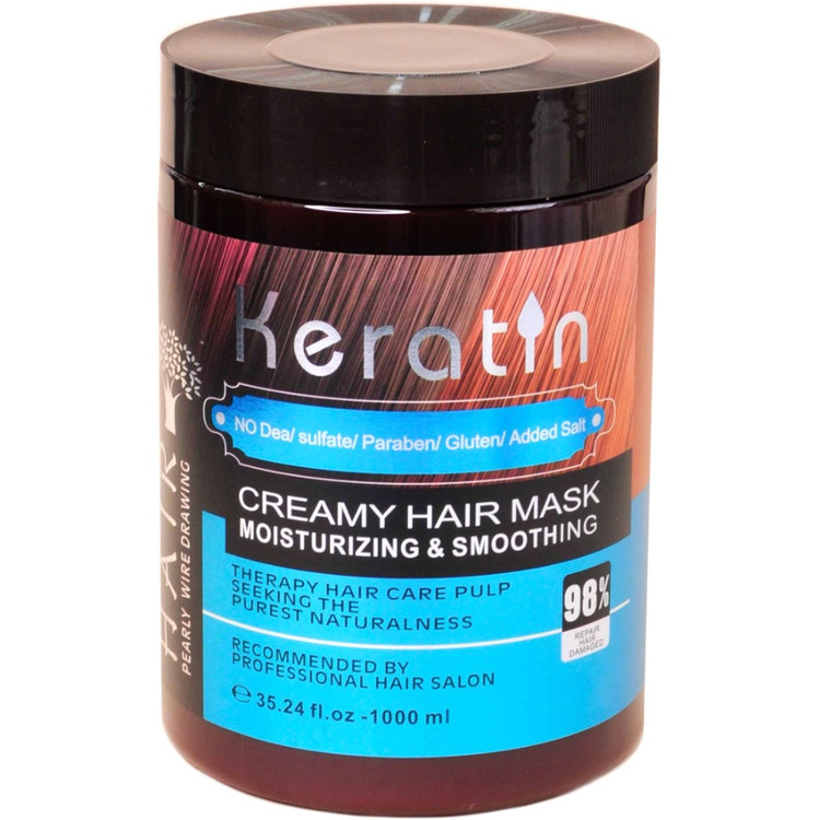 ماسک مو کراتین کرمی 1000 میل بدون سولفات و پارابن HAIR