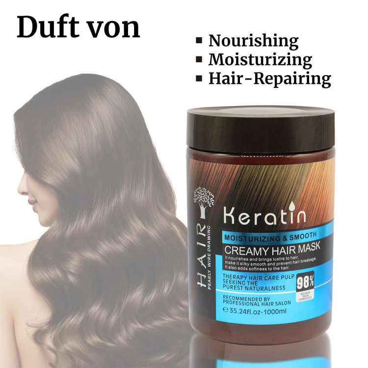 ماسک مو کراتین کرمی 1000 میل بدون سولفات و پارابن HAIR