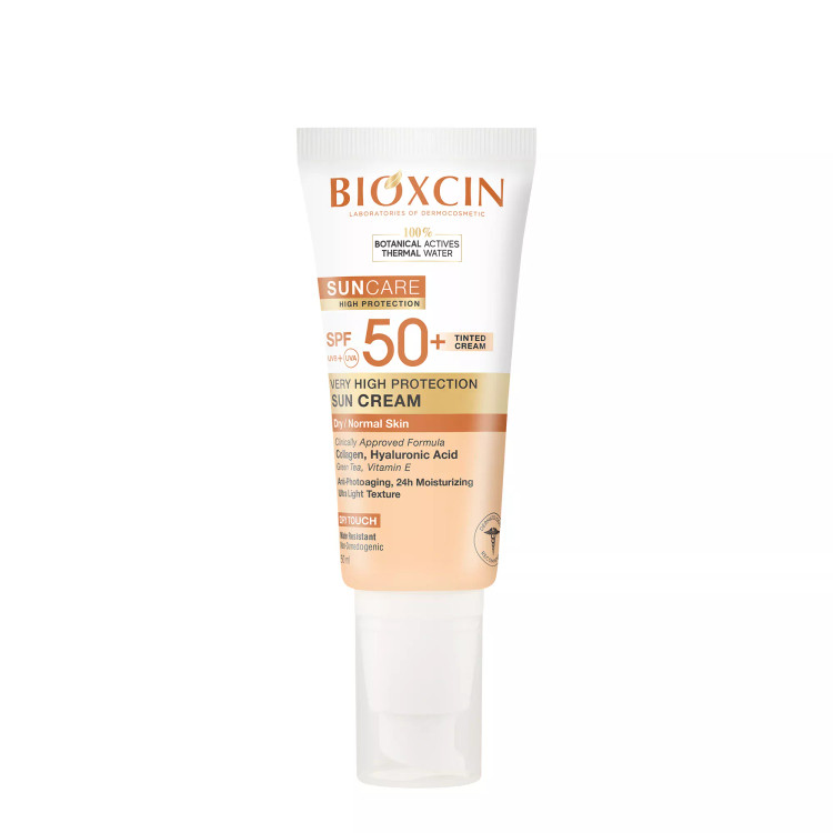 کرم ضد آفتاب بی رنگ بیوکسین +SPF50 مناسب پوست نرمال و خشک
