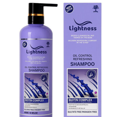 شامپو مو فری سولفات لایتنس lightness مدل oil control refreshingمناسب موهای چرب