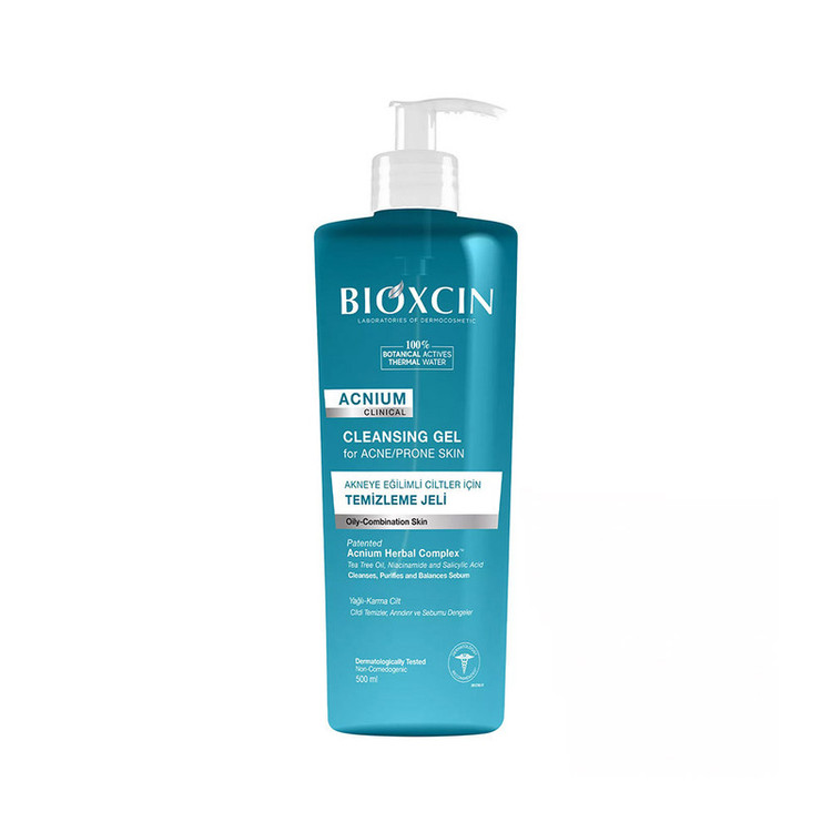 ژل شستوشو صورت بیوکسین Bioxcin مدل آکنیوم پوست چرب، مختلط و مستعد جوش