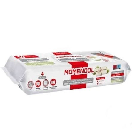 دستمال مرطوب مخصوص تی مومندل MOMENDOL رایحه صابون سفید ۵۰ عددی