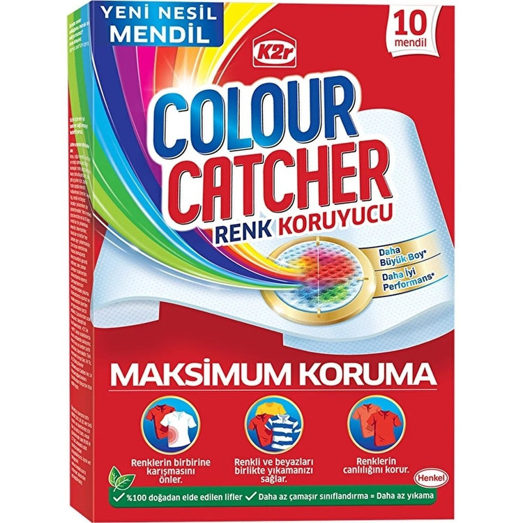 دستمال محافظ (جذب) رنگ لباس ماشین لباسشویی هنکل Henkel مدل کالر کچر Colour Catcher تعداد 10 عدد(واردات قانونی ارسال از منطقه آزاد ارس)